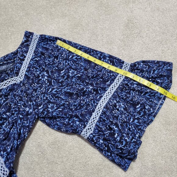 FREE PEOPLE Talk About It Tunic Top Blouse Tiered Peasant Floral Women's Medium - Picture 13 of 13